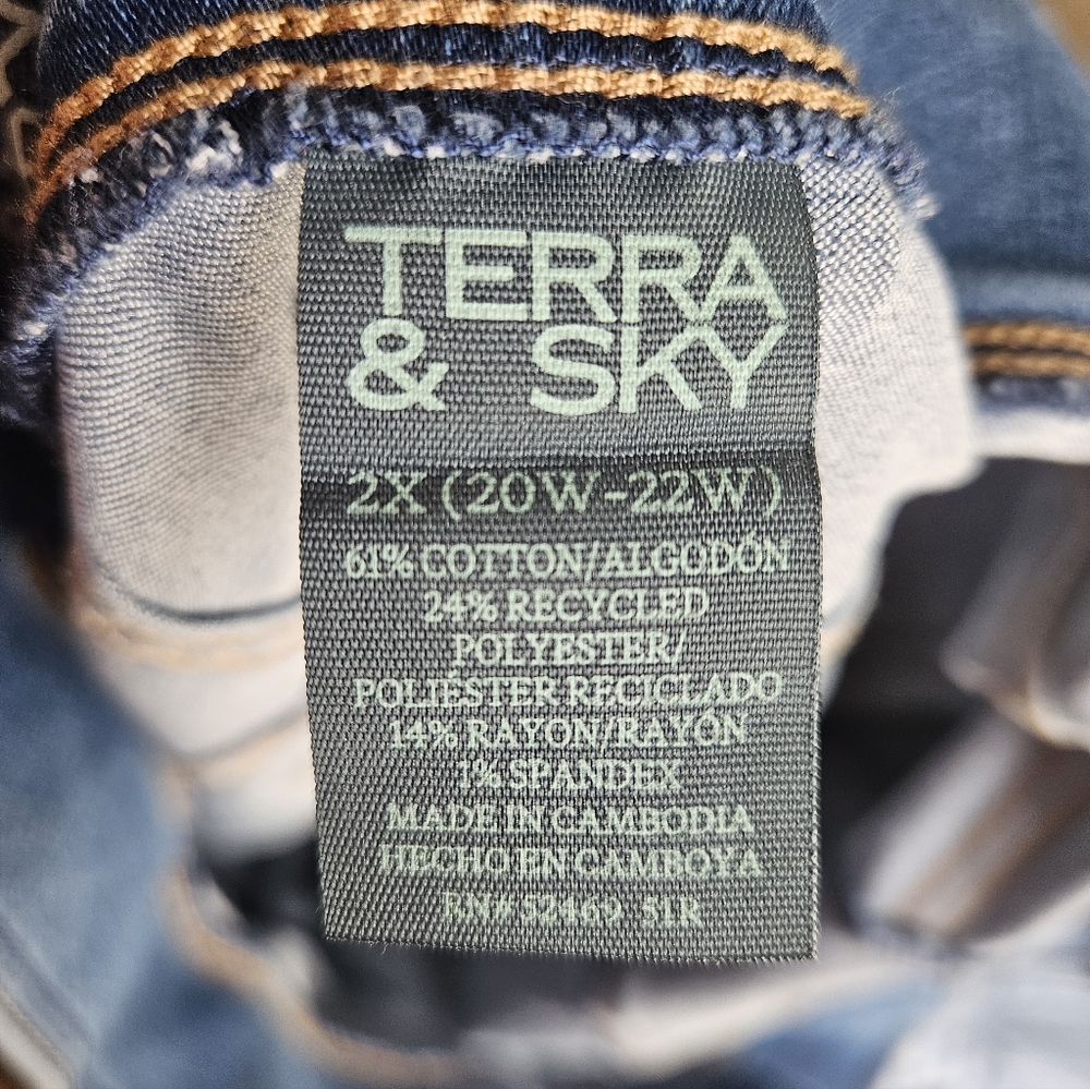 Terra & Sky Plus Size Pull On Skinny High Rise Jeggings Size 2X (20w-22w) - Picture 6 of 6